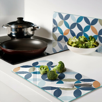 Tagliere in vetro temperato Foglie geometriche in diversi colori