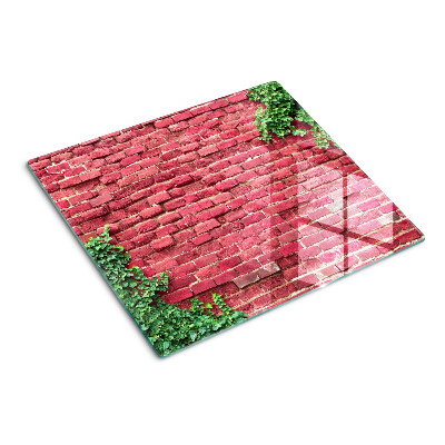 Tagliere in vetro temperato Muro di mattoni con piante