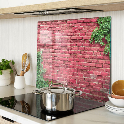Tagliere in vetro temperato Muro di mattoni con piante