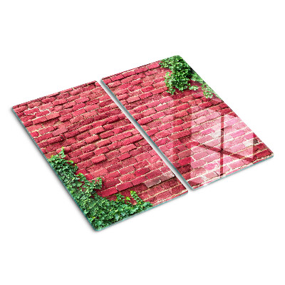 Tagliere in vetro temperato Muro di mattoni con piante