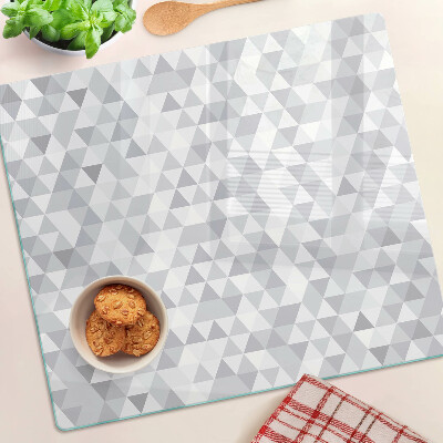 Tagliere in vetro temperato Motivo triangolare in tonalità di grigio