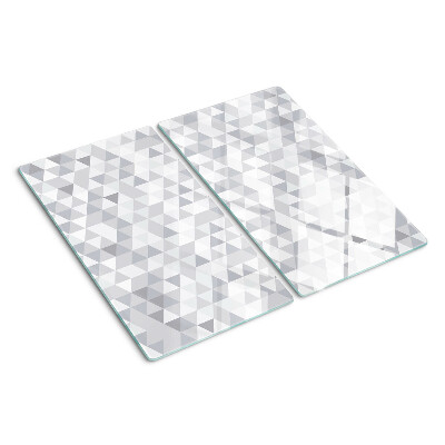 Tagliere in vetro temperato Motivo triangolare in tonalità di grigio