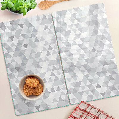 Tagliere in vetro temperato Motivo triangolare in tonalità di grigio