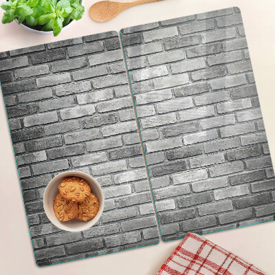 Tagliere in vetro temperato Muro di mattoni in tonalità di grigio