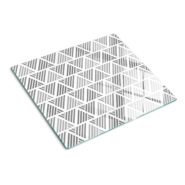 Tagliere in vetro temperato Motivi geometrici in tonalità di grigio