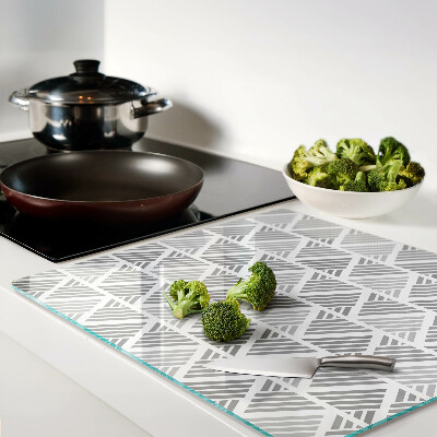 Tagliere in vetro temperato Motivi geometrici in tonalità di grigio
