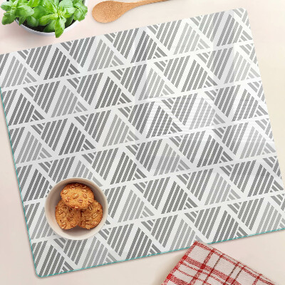 Tagliere in vetro temperato Motivi geometrici in tonalità di grigio