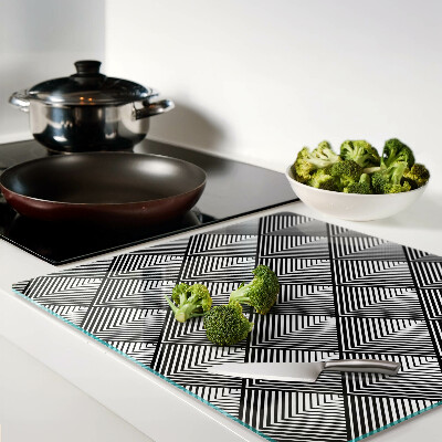 Tagliere in vetro temperato Geometria in bianco e nero