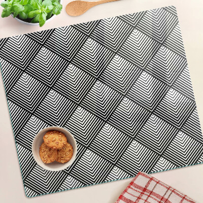 Tagliere in vetro temperato Geometria in bianco e nero