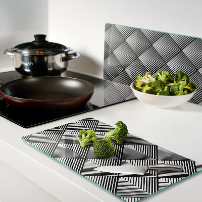 Tagliere in vetro temperato Geometria in bianco e nero