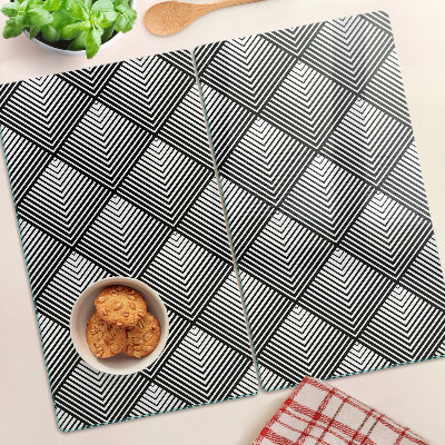 Tagliere in vetro temperato Geometria in bianco e nero