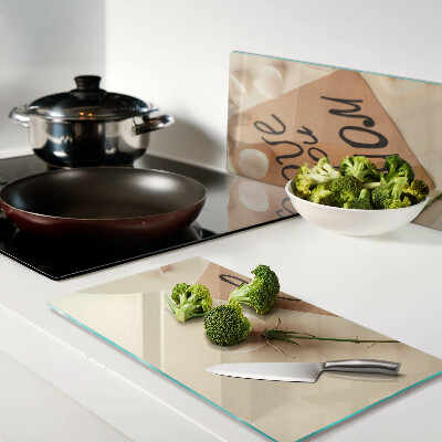Tagliere in vetro temperato Amore e fiori