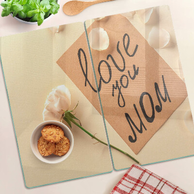 Tagliere in vetro temperato Amore e fiori