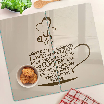 Tagliere in vetro Caffè e cuore