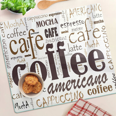 Tagliere in vetro Caffè e bevande al caffè