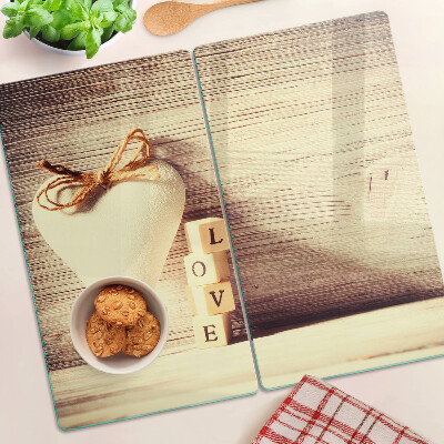 Tagliere in vetro temperato Amore e cuore