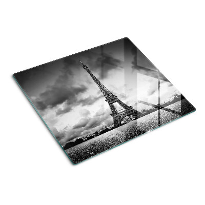 Tagliere in vetro Torre Eiffel in bianco e nero