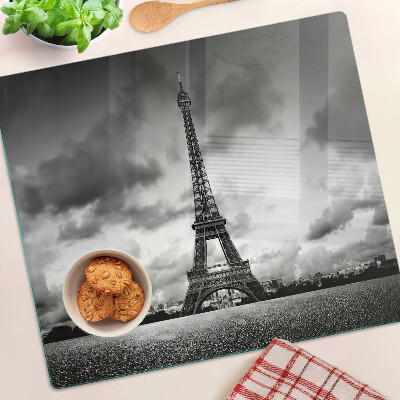Tagliere in vetro Torre Eiffel in bianco e nero