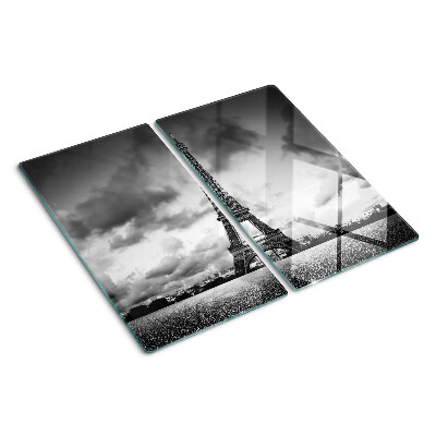 Tagliere in vetro Torre Eiffel in bianco e nero