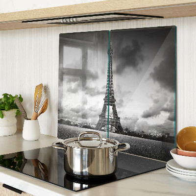 Tagliere in vetro Torre Eiffel in bianco e nero
