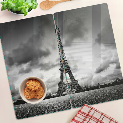 Tagliere in vetro Torre Eiffel in bianco e nero
