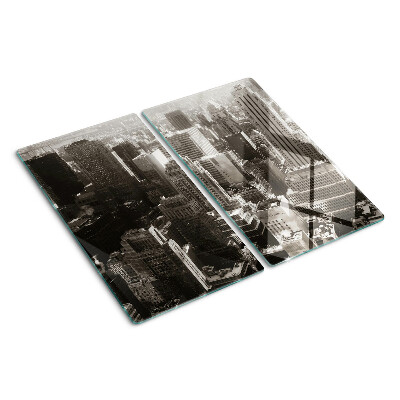 Tagliere in vetro temperato Panorama della città nei toni del bianco e nero