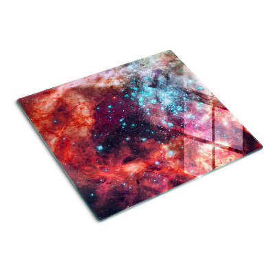 Tagliere in vetro Paesaggio spaziale con stelle