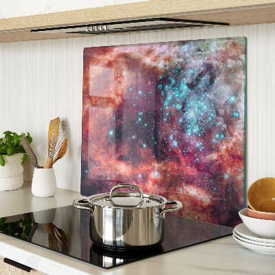 Tagliere in vetro Paesaggio spaziale con stelle