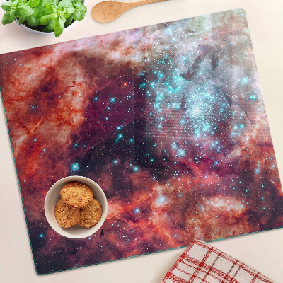 Tagliere in vetro Paesaggio spaziale con stelle