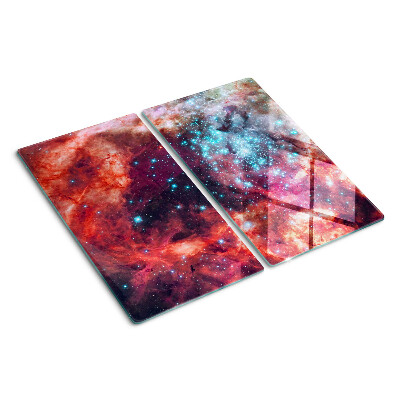 Tagliere in vetro Paesaggio spaziale con stelle