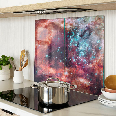 Tagliere in vetro Paesaggio spaziale con stelle