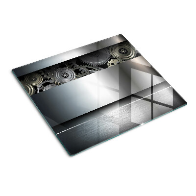 Tagliere in vetro Ingranaggi meccanici e superfici metalliche