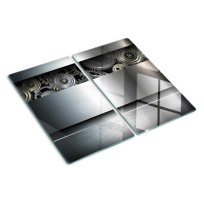 Tagliere in vetro Ingranaggi meccanici e superfici metalliche