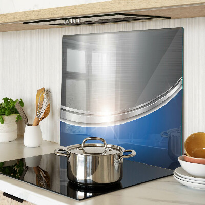 Tagliere in vetro Effetto metallico con accenti blu