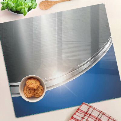 Tagliere in vetro Effetto metallico con accenti blu