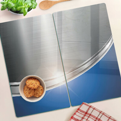 Tagliere in vetro Effetto metallico con accenti blu