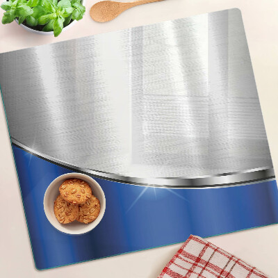 Tagliere in vetro Motivo metallico con accenti blu