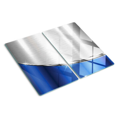 Tagliere in vetro Motivo metallico con accenti blu