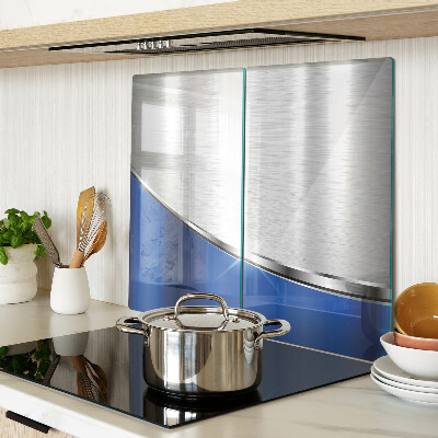 Tagliere in vetro Motivo metallico con accenti blu
