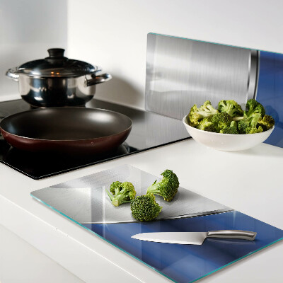 Tagliere in vetro Motivo metallico con accenti blu