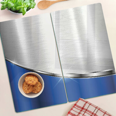 Tagliere in vetro Motivo metallico con accenti blu