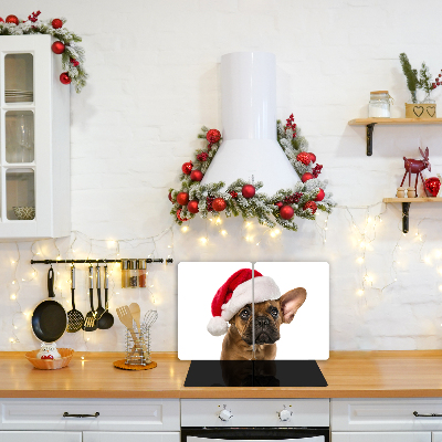 Tagliere in vetro Bulldog cane di Natale