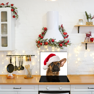 Tagliere in vetro Bulldog cane di Natale