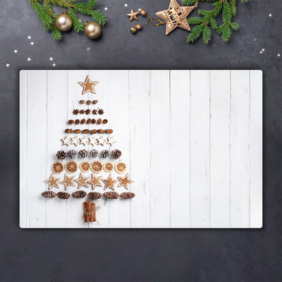 Tagliere in vetro temperato Ornamenti dell'albero di Natale del pan di zenzero di Natale