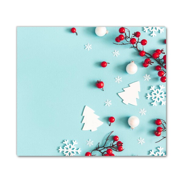 Tagliere in vetro temperato Ornamenti di Natale con fiocchi di neve