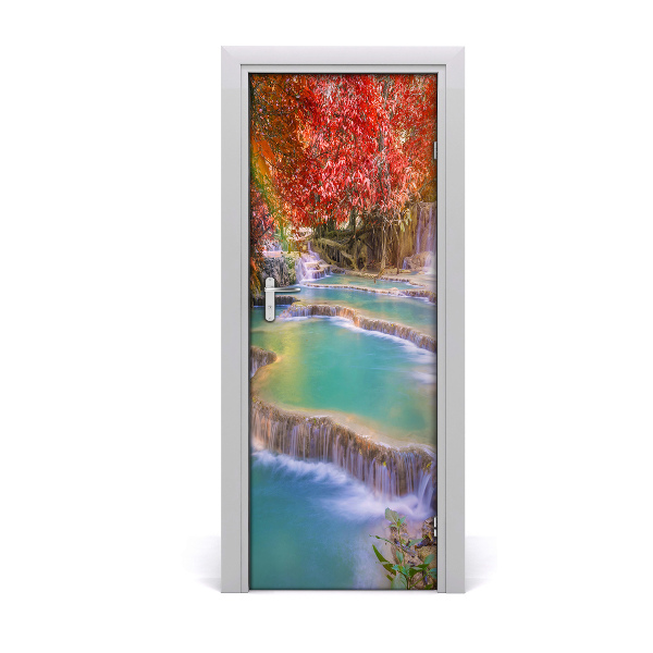 Adesivo per porta Cascata in autunno