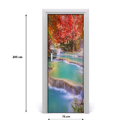 Adesivo per porta Cascata in autunno