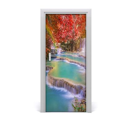 Adesivo per porta Cascata in autunno