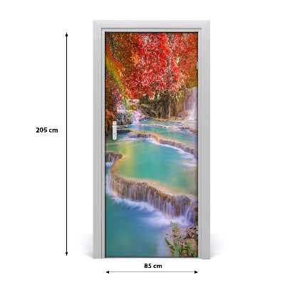 Adesivo per porta Cascata in autunno