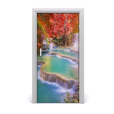 Adesivo per porta Cascata in autunno